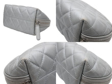 画像をギャラリービューアに読み込む, CHANEL シャネル 2.55 ポーチ キルティング コスメポーチ 小物入れ 18番台 イタリア製 レザー シルバー金具 美品 中古 4b010445