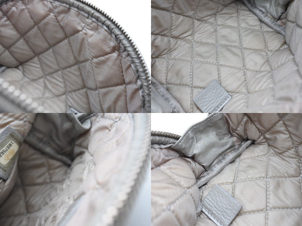 CHANEL シャネル 2.55 ポーチ キルティング コスメポーチ 小物入れ 18番台 イタリア製 レザー シルバー金具 美品 中古 4b010445