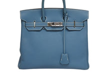 画像をギャラリービューアに読み込む, 極美品 エルメス HERMES オータクロア 28 ハンドバッグ エプソン ブルージーン シルバー金具 口J刻印 中古 4b010448