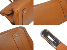 画像をギャラリービューアに読み込む, HERMES エルメス ショルダーバーキン トリヨンクレマンス ◻︎J刻 ゴルチェ期 オレンジ シルバー金具 美品 中古 4b010449