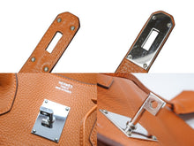 画像をギャラリービューアに読み込む, HERMES エルメス ショルダーバーキン トリヨンクレマンス ◻︎J刻 ゴルチェ期 オレンジ シルバー金具 美品 中古 4b010449