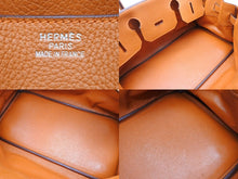 画像をギャラリービューアに読み込む, HERMES エルメス ショルダーバーキン トリヨンクレマンス ◻︎J刻 ゴルチェ期 オレンジ シルバー金具 美品 中古 4b010449
