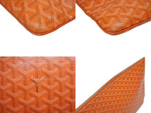 画像をギャラリービューアに読み込む, GOYARD ゴヤール セナGM クラッチバッグ SAR020176 ポーチ PVC レザー オレンジ シルバー金具 美品 中古 4b010450
