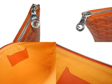 画像をギャラリービューアに読み込む, GOYARD ゴヤール セナGM クラッチバッグ SAR020176 ポーチ PVC レザー オレンジ シルバー金具 美品 中古 4b010450