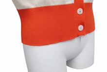 画像をギャラリービューアに読み込む, CHANEL シャネル カーディガン P61427K46799 サイズ38 ココマーク カシミヤ レッド アイボリー 美品 中古 4b010451