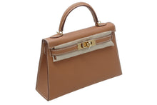 画像をギャラリービューアに読み込む, 新品未使用 HERMES エルメス ミニケリー2 K刻印 2WAY ヴォーエプソン ゴールド ゴールド金具 外縫い 中古 4b010454