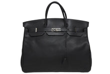 画像をギャラリービューアに読み込む, 極美品 激レア HERMES エルメス BIRKIN バーキン50 ハンドバッグ トゴ ブラック シルバー金具 □H刻印 中古 4b010455
