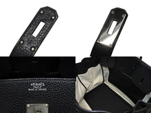 画像をギャラリービューアに読み込む, 極美品 激レア HERMES エルメス BIRKIN バーキン50 ハンドバッグ トゴ ブラック シルバー金具 □H刻印 中古 4b010455