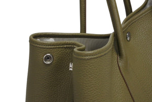 極美品 HERMES エルメス ガーデンパーティPM トートバッグ ネゴンダ キャンバス オリーブグリーン □O刻印 シルバー金具 中古 4b010456