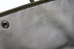 極美品 HERMES エルメス ガーデンパーティPM トートバッグ ネゴンダ キャンバス オリーブグリーン □O刻印 シルバー金具 中古 4b010456