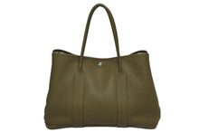 Load image into Gallery viewer, 極美品 HERMES エルメス ガーデンパーティPM トートバッグ ネゴンダ キャンバス オリーブグリーン □O刻印 シルバー金具 中古 4b010456