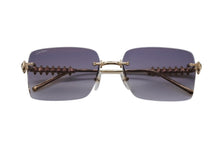 画像をギャラリービューアに読み込む, 新品未使用 CARTIER カルティエ クラッシュ サングラス アイウェア CT0545S サイズ58□17 140 グレー ゴールド 中古 4b010458