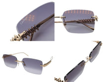 画像をギャラリービューアに読み込む, 新品未使用 CARTIER カルティエ クラッシュ サングラス アイウェア CT0545S サイズ58□17 140 グレー ゴールド 中古 4b010458