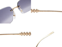 画像をギャラリービューアに読み込む, 新品未使用 CARTIER カルティエ クラッシュ サングラス アイウェア CT0545S サイズ58□17 140 グレー ゴールド 中古 4b010458