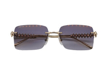 画像をギャラリービューアに読み込む, 新品未使用 CARTIER カルティエ クラッシュ サングラス アイウェア CT0545S サイズ58□17 140 グレー ゴールド 中古 4b010459