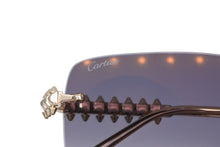 画像をギャラリービューアに読み込む, 新品未使用 CARTIER カルティエ クラッシュ サングラス アイウェア CT0545S サイズ58□17 140 グレー ゴールド 中古 4b010459