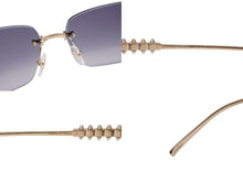 画像をギャラリービューアに読み込む, 新品未使用 CARTIER カルティエ クラッシュ サングラス アイウェア CT0545S サイズ58□17 140 グレー ゴールド 中古 4b010459