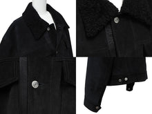 画像をギャラリービューアに読み込む, 極美品 Christian Dior クリスチャンディオール ムートン レザー ジャケット 213l437a0487 サイズ52 ブラック レザー 中古 4b010463