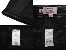 画像をギャラリービューアに読み込む, Supreme シュプリーム × Martine rose マーティンローズ レザーパンツ サイズ32 グリーン ホワイト ブラック 美品 中古 4b010469