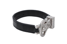 画像をギャラリービューアに読み込む, 極美品 HERMES エルメス Boucle Sellier ブックルセリエ ブレスレット □I刻印 ポロサス ブラック パヴェダイヤ Au750WG 中古 4b010475