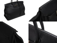 画像をギャラリービューアに読み込む, 極美品 HERMES エルメス バーキン40 ブラック トゴ 40cm ◻︎M刻印 シルバー金具 ハンドバッグ 中古 4b010493