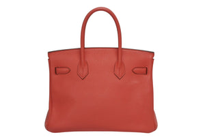 HERMES Birkin 30 handbag Rose Jaipur Togo Silver hardware □O stamp 2011 Good condition Used 4b010494