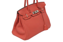 画像をギャラリービューアに読み込む, HERMES エルメス バーキン30 ハンドバッグ ローズジャイプール トゴ シルバー金具 □O刻印 2011年 美品 中古 4b010494