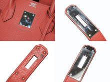 画像をギャラリービューアに読み込む, HERMES エルメス バーキン30 ハンドバッグ ローズジャイプール トゴ シルバー金具 □O刻印 2011年 美品 中古 4b010494