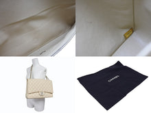 画像をギャラリービューアに読み込む, CHANEL シャネル デカマトラッセ33 Wフラップ Wチェーンショルダーバッグ 15番台 キャビアスキン ココマーク ベージュ 美品 中古 4b010495