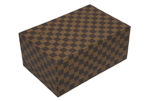 極美品 LOUIS VUITTON ルイヴィトン ダミエ ジュエリーボックス オーダー ブラウン PVC レザー ゴールド金具 中古 4b010501