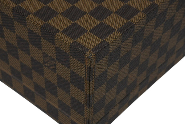 極美品 LOUIS VUITTON ルイヴィトン ダミエ ジュエリーボックス オーダー ブラウン PVC レザー ゴールド金具 中古 4b010501