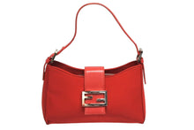 画像をギャラリービューアに読み込む, FENDI フェンディ マンマバケット ワンショルダーバッグ 09161153001 キャンバス レザー レッド シルバー金具 美品 中古 4b010504