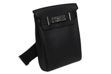 画像をギャラリービューアに読み込む, 極美品 エルメス HERMES アッカドPM Z刻印 ワンショルダーバッグ ブラック トゴ 新型 シルバー金具 中古 4b010506