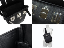 画像をギャラリービューアに読み込む, 極美品 エルメス HERMES アッカドPM Z刻印 ワンショルダーバッグ ブラック トゴ 新型 シルバー金具 中古 4b010506