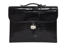 画像をギャラリービューアに読み込む, 新品同様 HERMES エルメス サック ア デペッシュ 38 ブリーフケース ポロサス ブラック シルバー金具 □J刻印 中古 4b010507