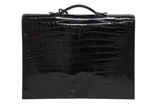 画像をギャラリービューアに読み込む, 新品同様 HERMES エルメス サック ア デペッシュ 38 ブリーフケース ポロサス ブラック シルバー金具 □J刻印 中古 4b010507