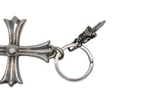 画像をギャラリービューアに読み込む, CHROME HEARTS クロムハーツ CH CRS LG &amp; No5 DGGR ラージクロス #5ダガー キーリング 重量約51.2g 美品 中古 4b010513