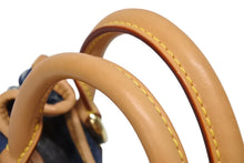 画像をギャラリービューアに読み込む, 新品同様 LOUIS VUITTON ルイヴィトン モノグラムデニム ミニプリーティ PM ハンドバッグ M95020 レザー ブルー 中古 4b010523