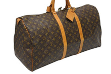 画像をギャラリービューアに読み込む, LOUIS VUITTON ルイヴィトン キーポル55 ボストンバッグ M41424 モノグラム PVC ヌメ革 ブラウン 良品 中古 4b010526