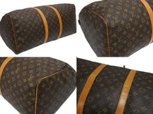 画像をギャラリービューアに読み込む, LOUIS VUITTON ルイヴィトン キーポル55 ボストンバッグ M41424 モノグラム PVC ヌメ革 ブラウン 良品 中古 4b010526