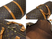 画像をギャラリービューアに読み込む, LOUIS VUITTON ルイヴィトン キーポル55 ボストンバッグ M41424 モノグラム PVC ヌメ革 ブラウン 良品 中古 4b010526