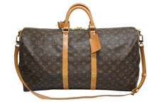 画像をギャラリービューアに読み込む, LOUIS VUITTON ルイヴィトン キーポル バンドリエール55 ボストンバッグ M41414 モノグラム ブラウン 良品 中古 4b010527