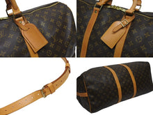 画像をギャラリービューアに読み込む, LOUIS VUITTON ルイヴィトン キーポル バンドリエール55 ボストンバッグ M41414 モノグラム ブラウン 良品 中古 4b010527