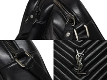 画像をギャラリービューアに読み込む, SAINT LAURENT サンローラン ルー カメラバッグ ショルダーバッグ 520534 レザー キルティング ブラック シルバー金具 美品 中古 4b010529