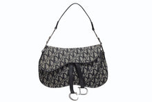 画像をギャラリービューアに読み込む, 極美品 ChristianDior クリスチャンディオール トロッター ダブルサドルバッグ ガリアーノ期 レザー ブラック シルバー金具 中古 4b010530