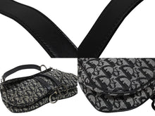 画像をギャラリービューアに読み込む, 極美品 ChristianDior クリスチャンディオール トロッター ダブルサドルバッグ ガリアーノ期 レザー ブラック シルバー金具 中古 4b010530