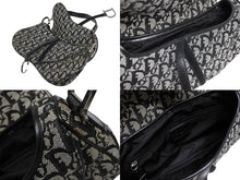 画像をギャラリービューアに読み込む, 極美品 ChristianDior クリスチャンディオール トロッター ダブルサドルバッグ ガリアーノ期 レザー ブラック シルバー金具 中古 4b010530