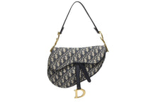 画像をギャラリービューアに読み込む, 極美品 Christian Dior クリスチャンディオール デニム サドルバッグ ワンショルダーバッグ レザー ネイビー 中古 4b010532