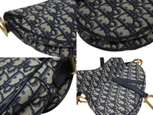 画像をギャラリービューアに読み込む, 極美品 Christian Dior クリスチャンディオール デニム サドルバッグ ワンショルダーバッグ レザー ネイビー 中古 4b010532