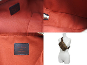 極美品 LOUIS VUITTON ルイヴィトン ジェロニモス ウエストバッグ ボディバッグ N51994 ダミエ ブラウン 中古 4b010539